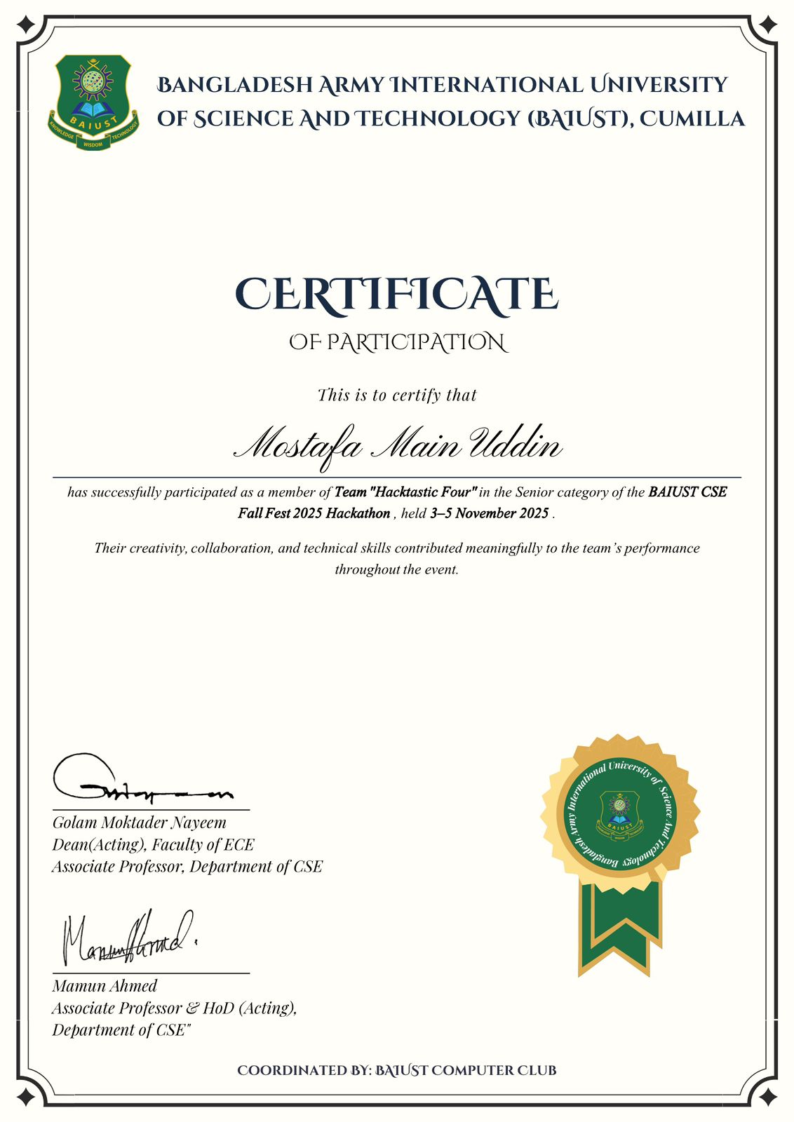 Certificate 3